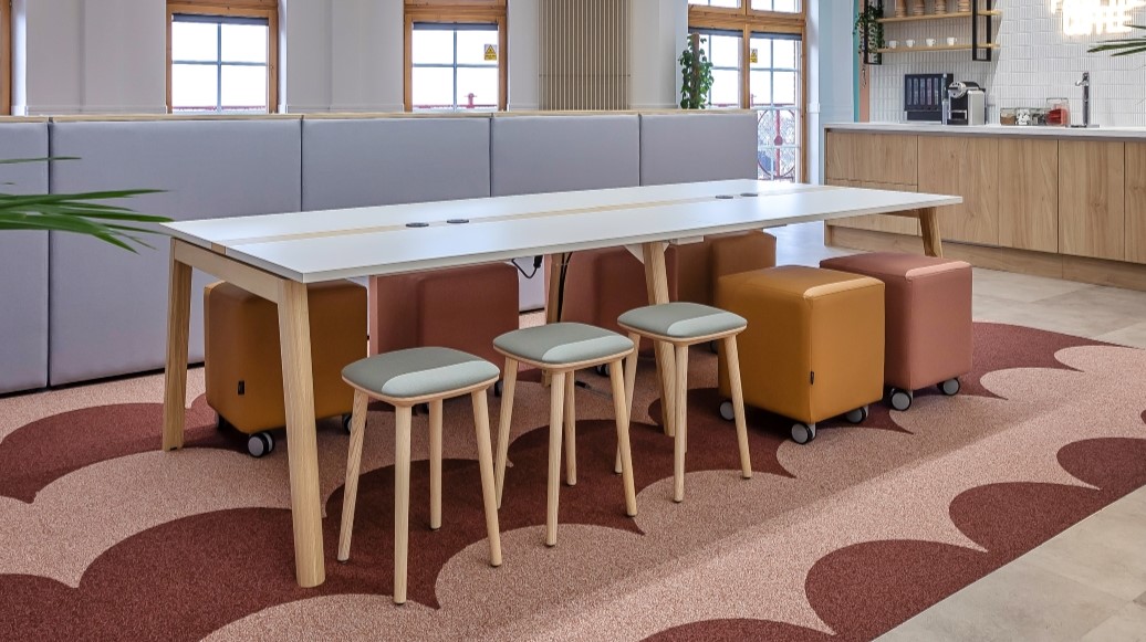 Breakout Table With Mixed Stools