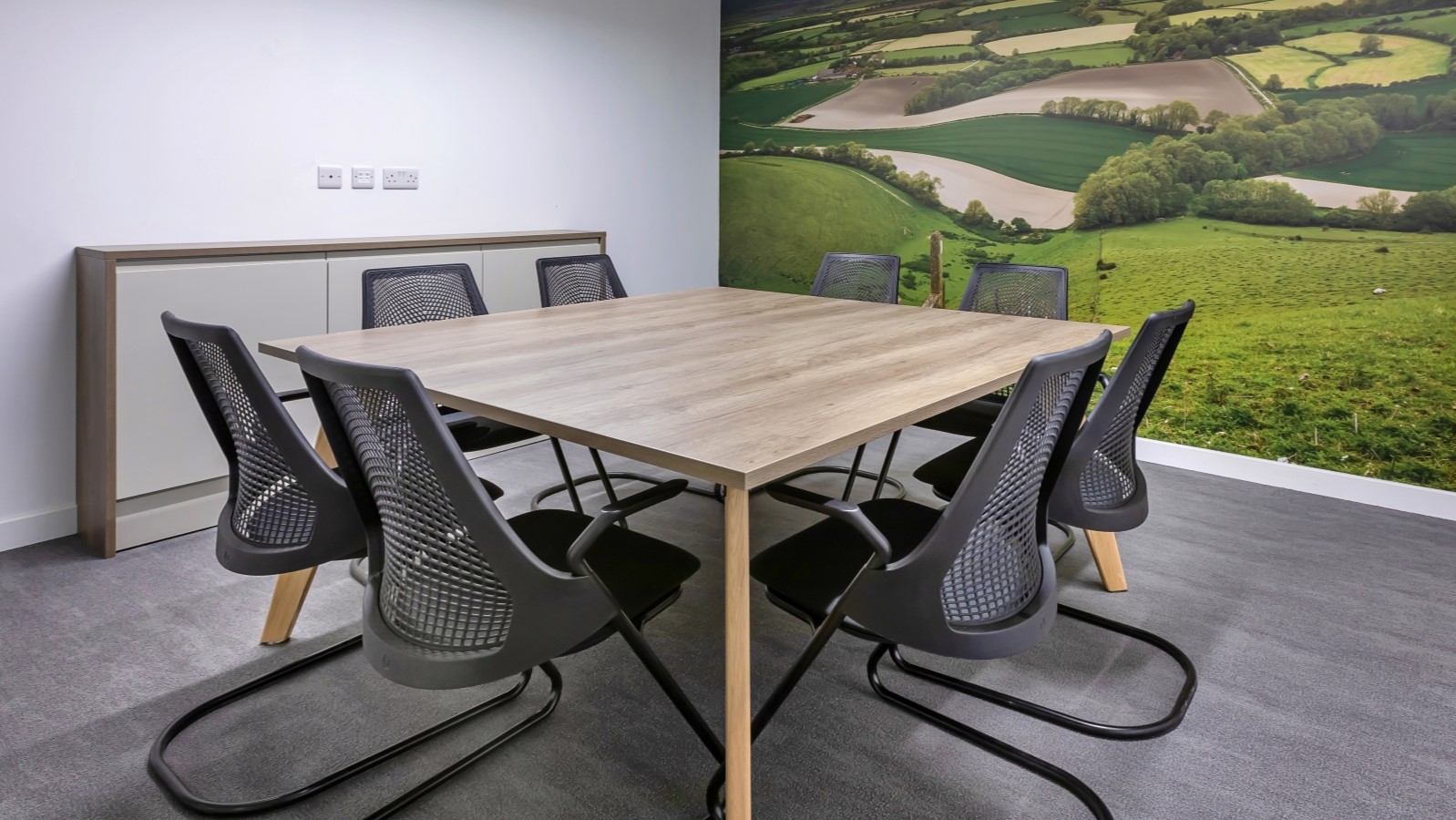 Meeting Room Furniture With Wall Graphic